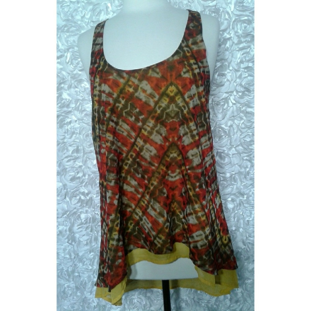 Lily white multi color tank top size L